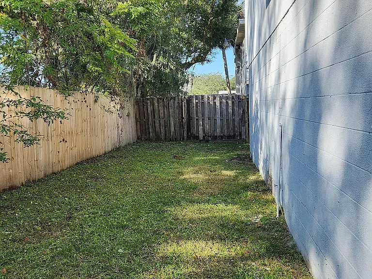 Fenced in back yard