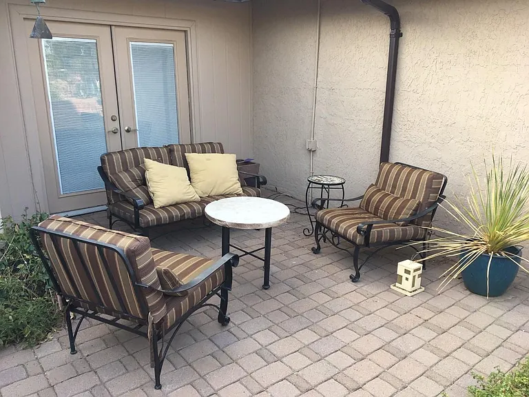 Shaded Entry Patio with water feature (not pictured)