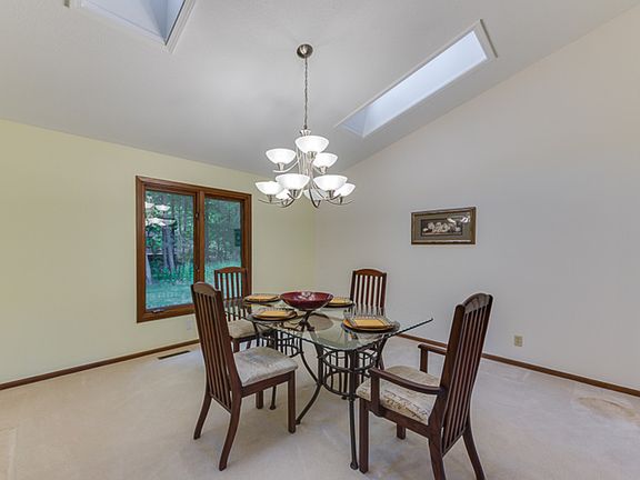 Great Dining Room with skylights 