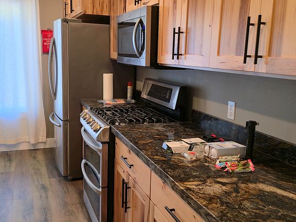 Kitchen Counter, Stove, and Refrigerator