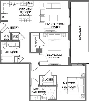 2B3 Floor Plan 2B3 Floor Plan