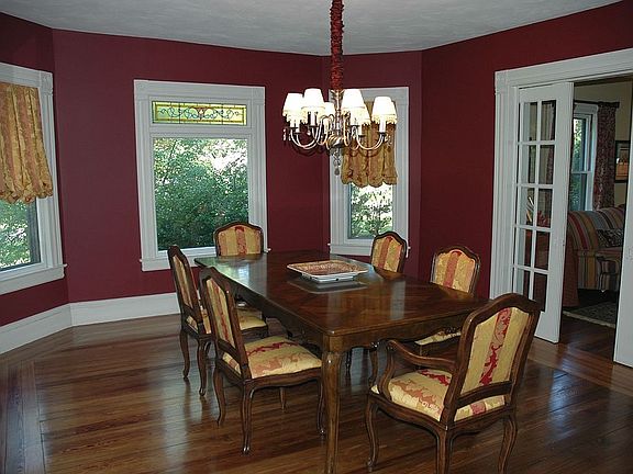 Dining room with original stained glass detail