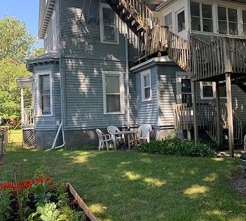 Back stairs and porch outdoor sitting area