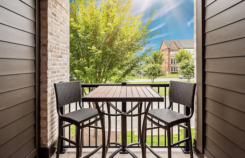 Private Balcony Located off the Kitchen in New Home.