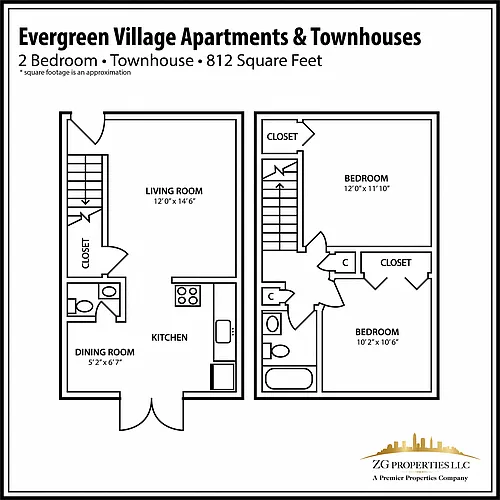 Floor plan 2 Bedroom Townhouse