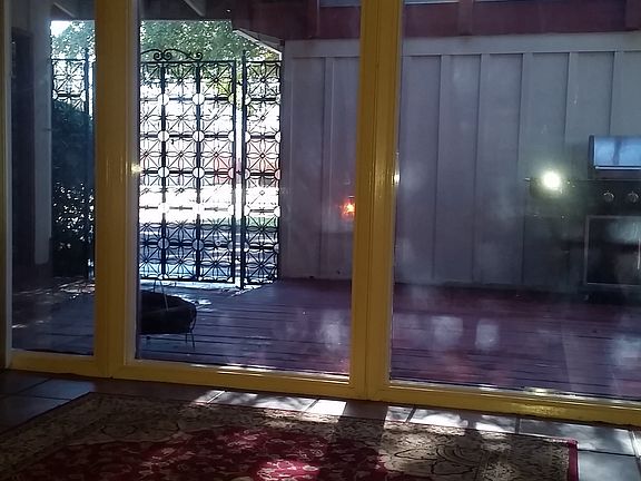 Large, tinted picture window