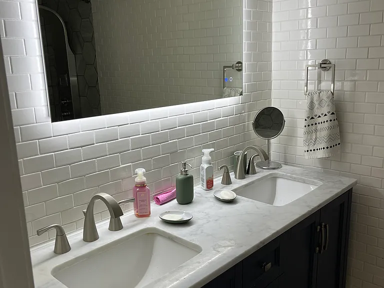 Bathroom backlit mirror