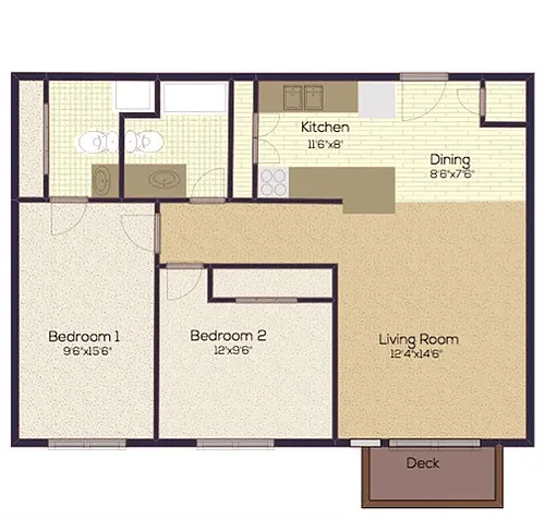 Floor plan 2 Bed FS