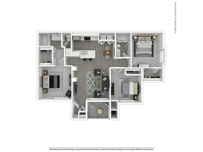 Floor plan Three bedroom, two bath