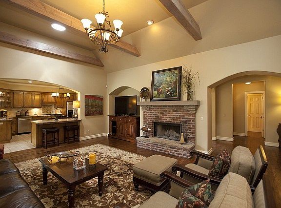 Wood buring stone/brick fireplace