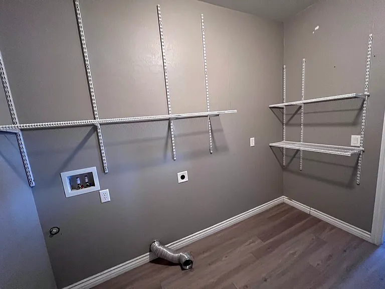 Extra shelves at laundry and utility room.