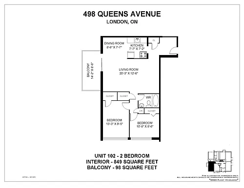Floor plan 2 Bedroom 2 Bed 1 Bath 5