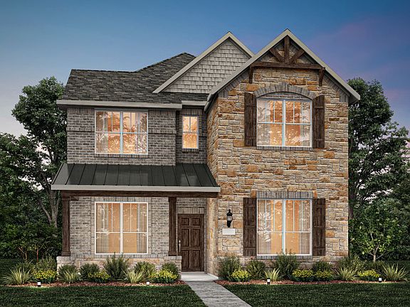 The Courtyard, with covered front porch and 2-car rear entry garage, shown as Exterior D