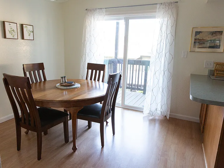 Dining area with patio deck.