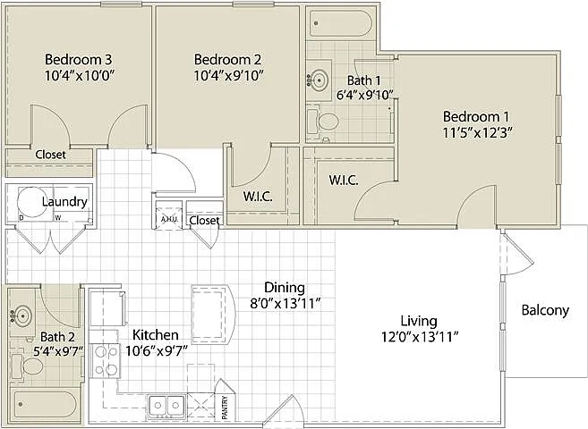 Floor plan 3 Bedroom