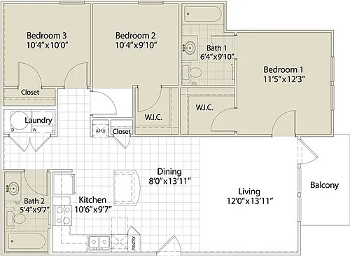 Floor plan 3 Bedroom