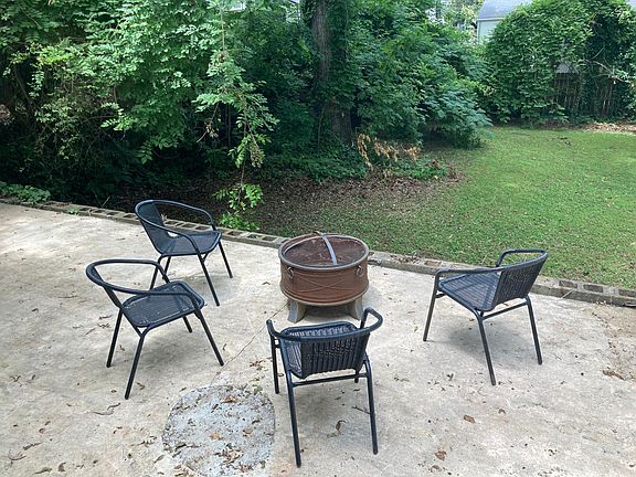 Huge patio with outdoor fireplace