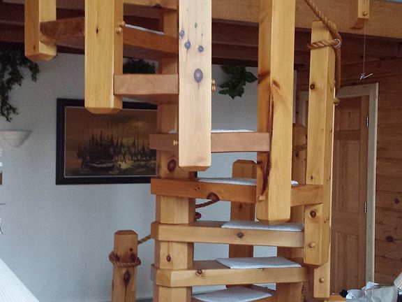 Spiral stairs to loft