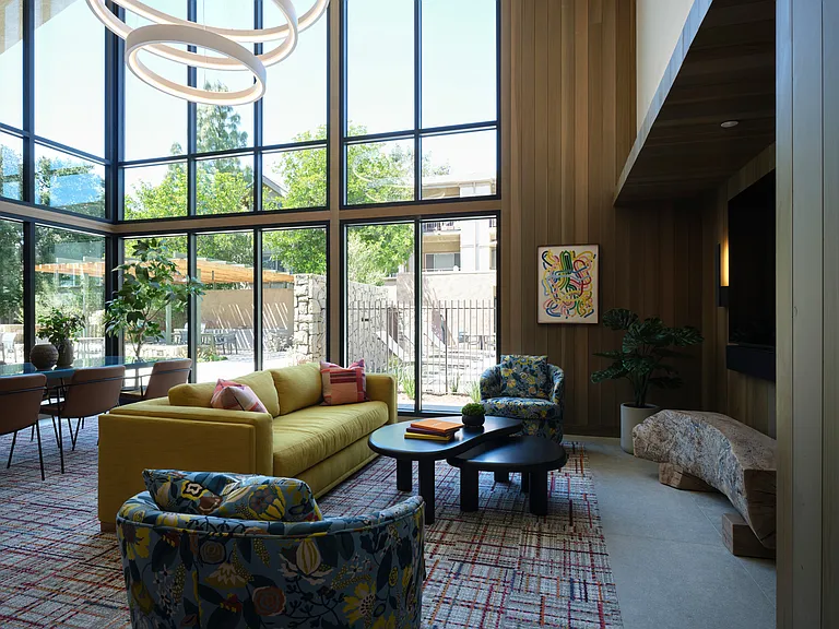 The TV Area of the Valley Oaks Clubhouse