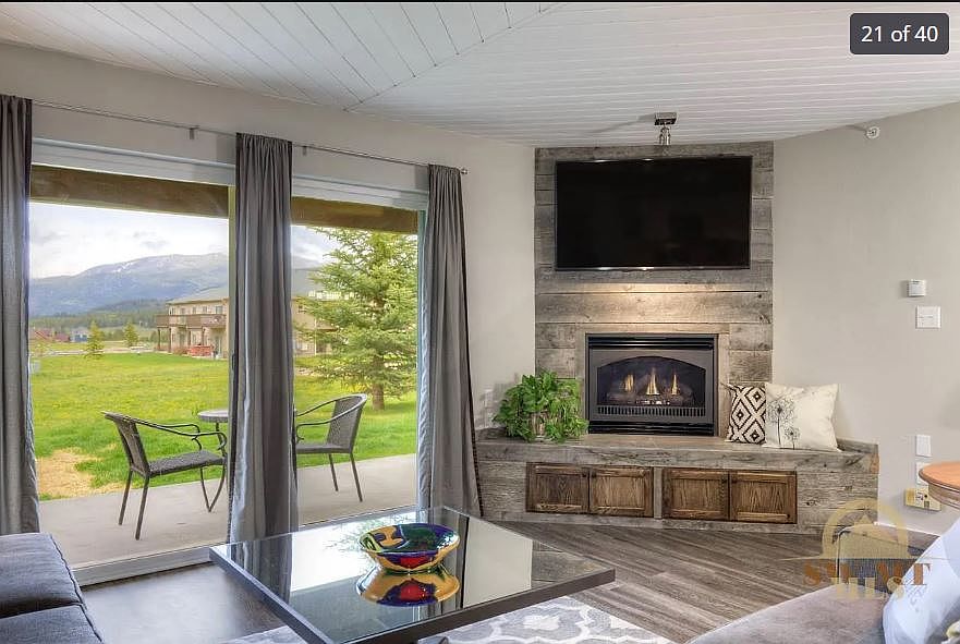 Front room open to patio and open space