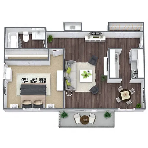 Floor plan A5: 1 Bed 1 Bath
