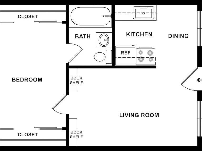 One-Bedroom 2D Floor Plan One-Bedroom 2D Floor Plan