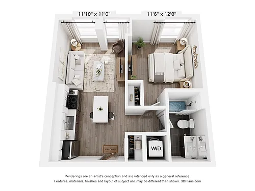 Floor plan 1 Bedroom 1 Bathroom | 576