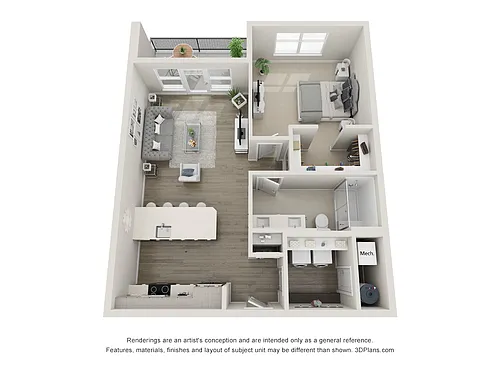 Floor plan Aria - One bedroom