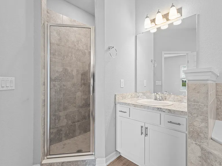 shower and separate tub