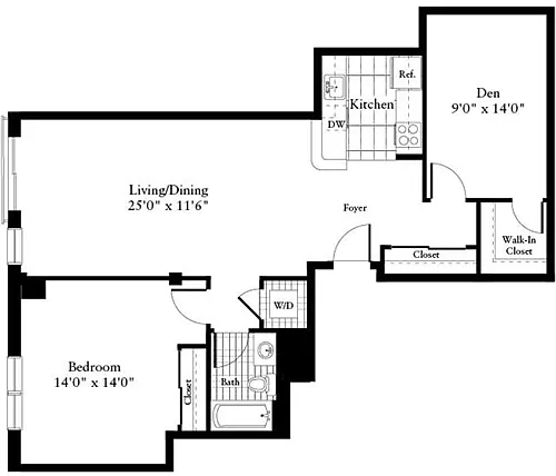 Floor plan 1 Bedroom T
