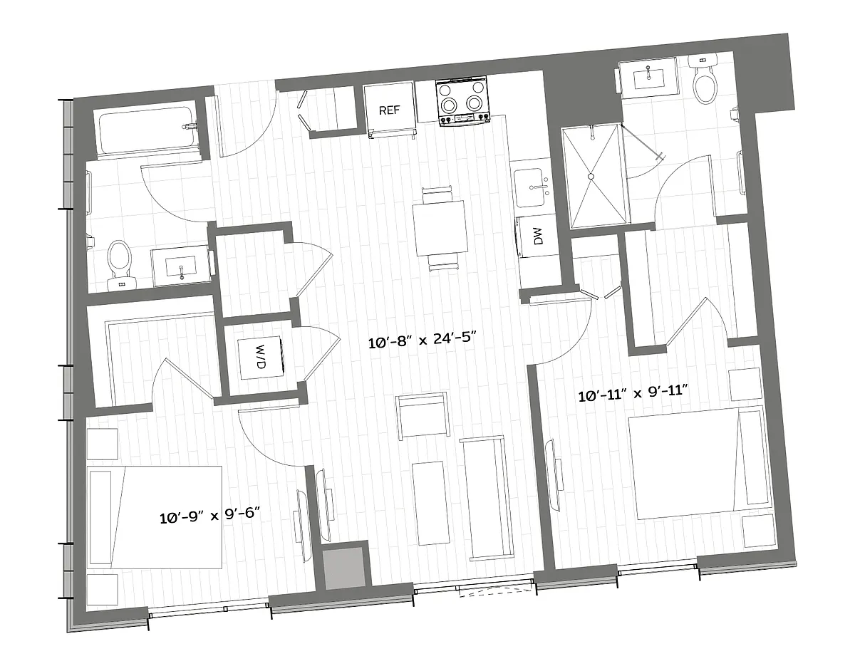Floor plan 2 Bed/2 Bath-B-B7