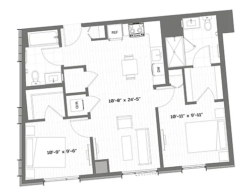 Floor plan 2 Bed/2 Bath-B-B7