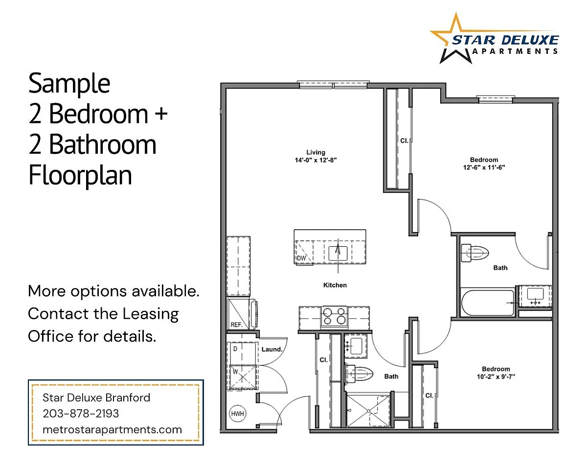 Floor plan Two Bed Two Bath