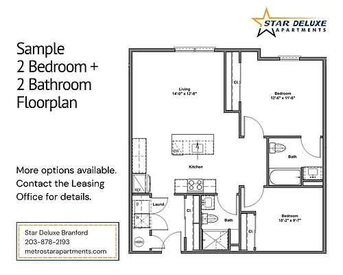 Floor plan Two Bed Two Bath