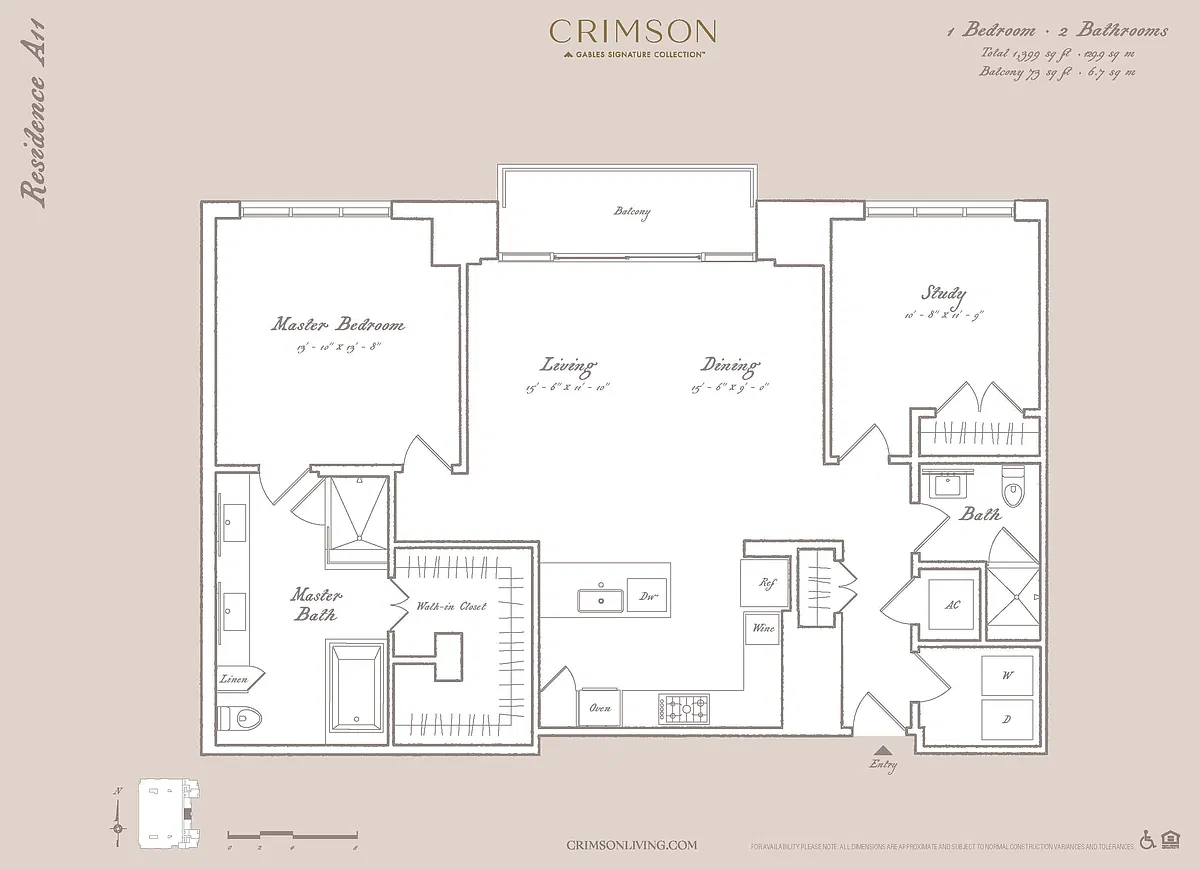 Floor plan Residence A11 with study