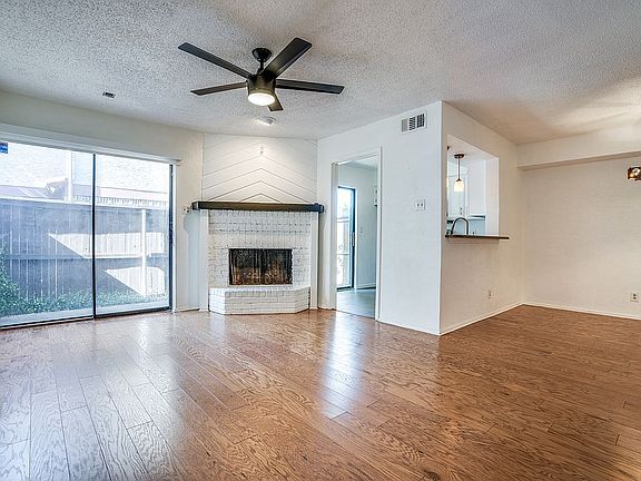 Living room with wood floors