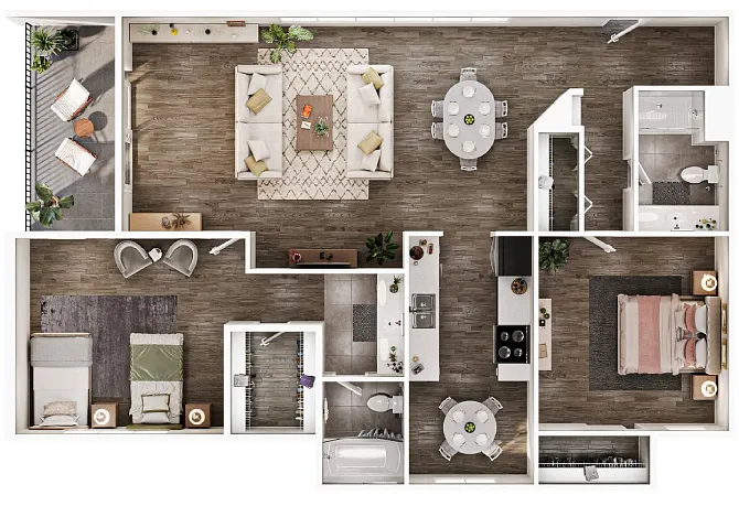 Floor plan 2X2 F