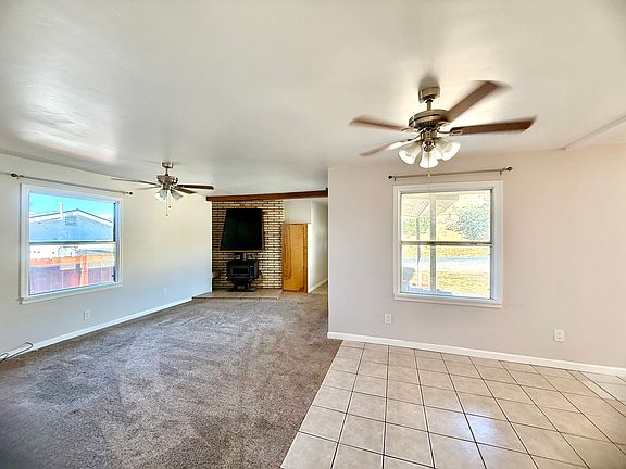 living room and dining area