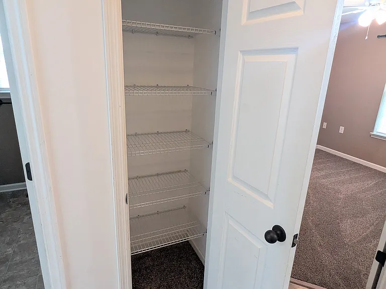 Linen closet in upstairs hallway