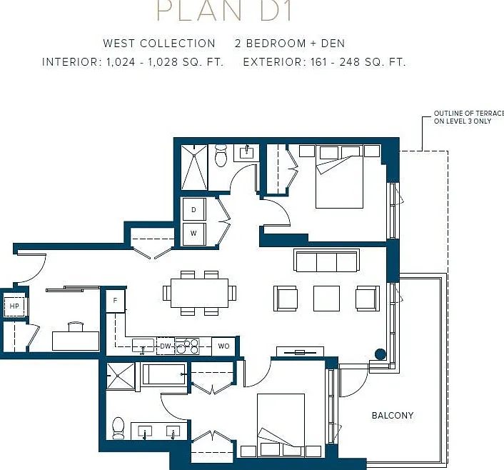 2 bed, 1024 sqft, $4,650 — Photo 3