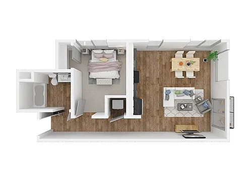 Floor plan 1 Bed, 1 Bath A1