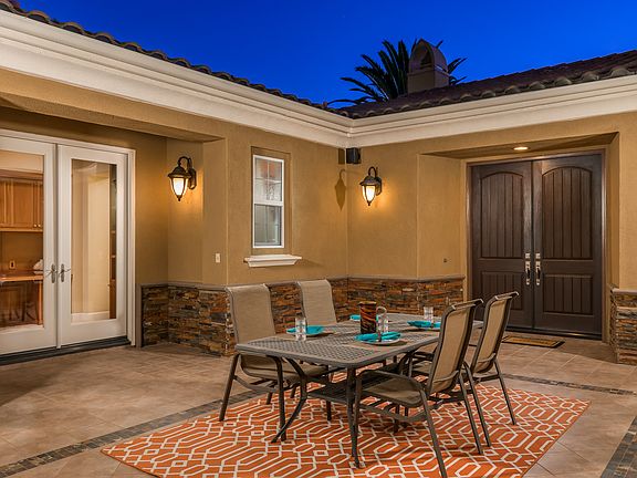 Private courtyard evening