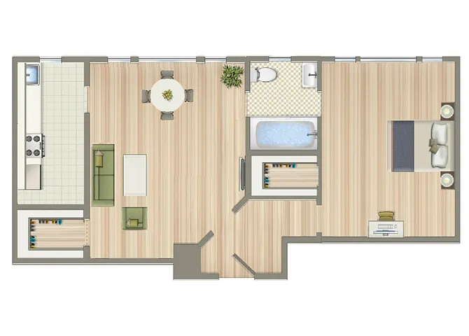 Floor plan One Bedroom C