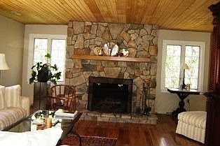 Wood burning masonry fireplace