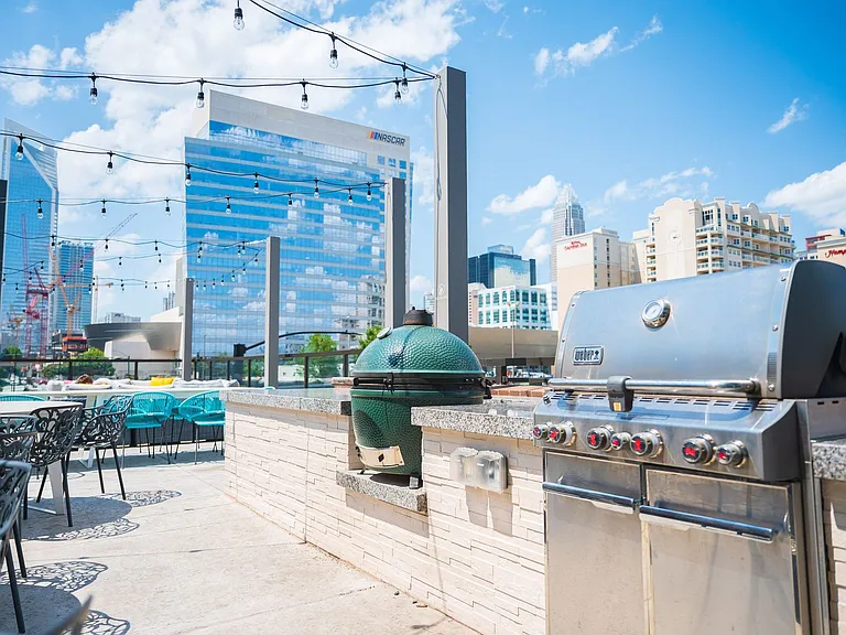 Convenient Pool-Side Grilling Areas