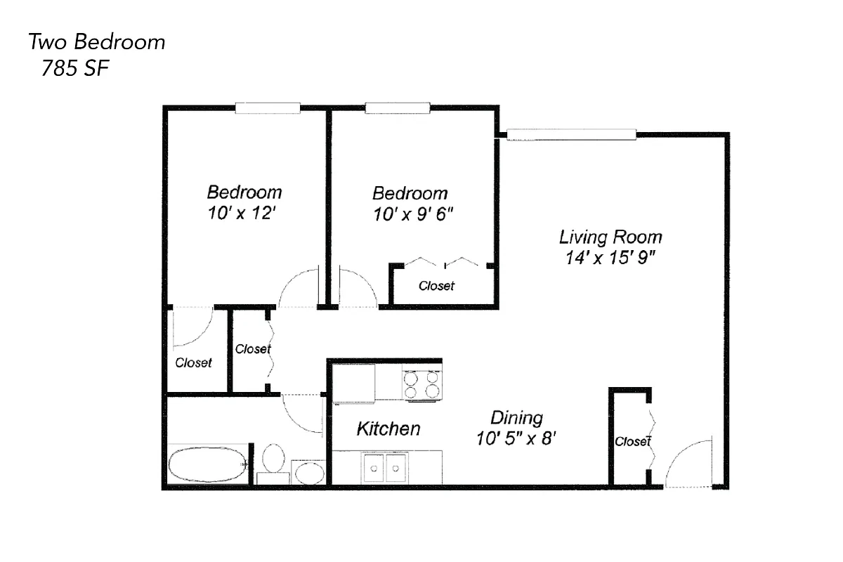 Floor plan Two Bedroom - Tax Credit