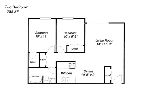Floor plan Two Bedroom - Tax Credit