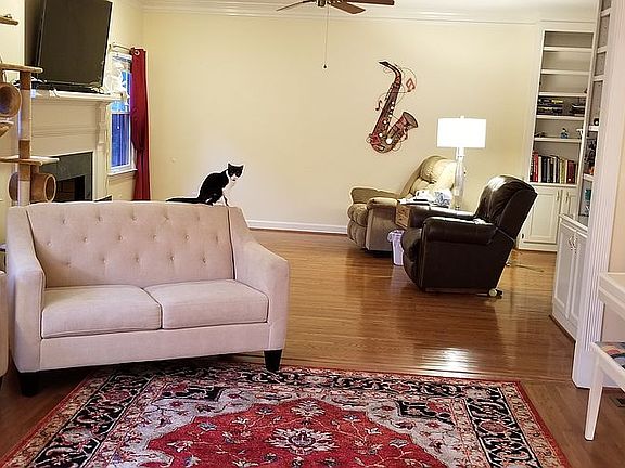 family room view from living