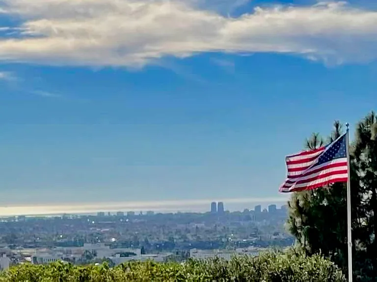 park at the end of the culdesac with views to Coronado