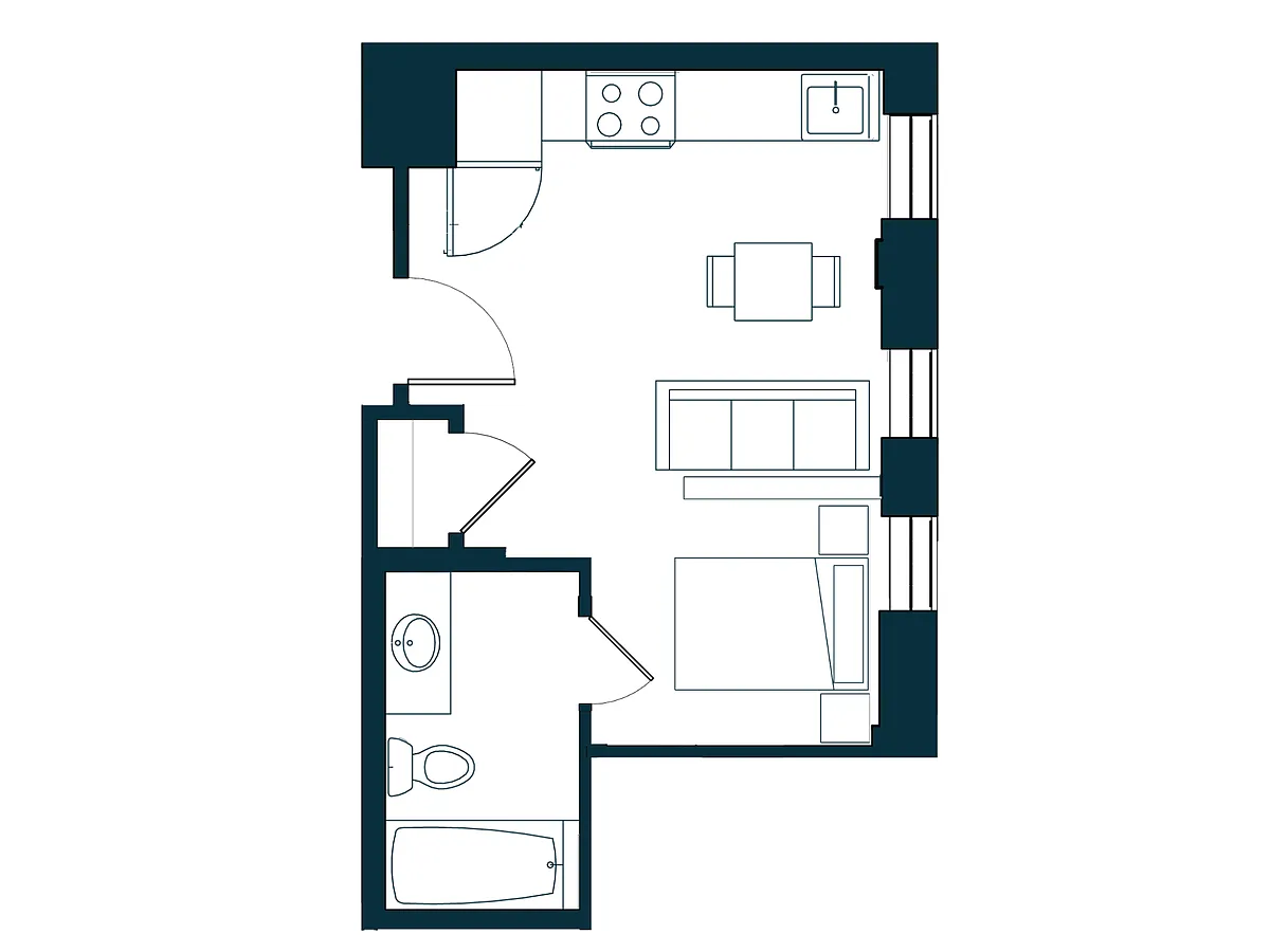 Floor plan S1A - Market Rate